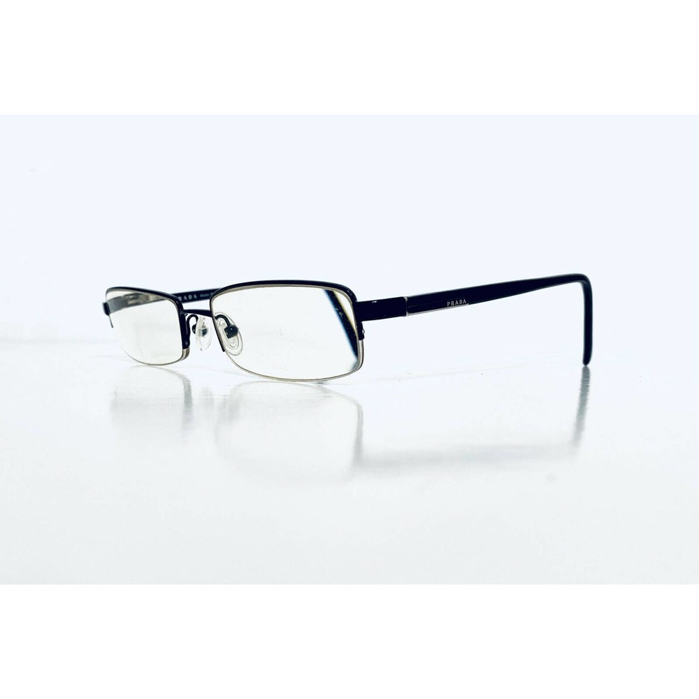 Prada Black Metal Rectangular Glasses - image 1